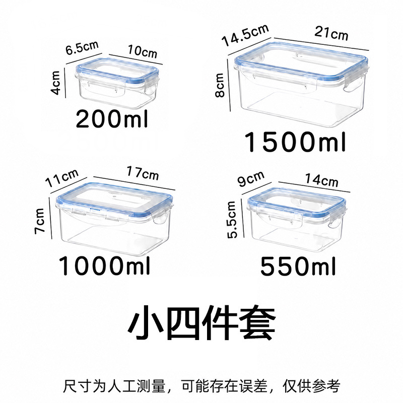 Refrigerador de cocina de grado alimenticio con cubierta caja de preservación rectangular transparente sellado caja de almacenamiento de frutas de plástico resistente al calor de microondas image 9