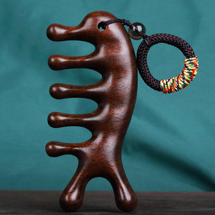 Head Meridian comb female scalp massage comb Golden sandalwood wooden comb men's dolphin wooden eyes factory wholesale