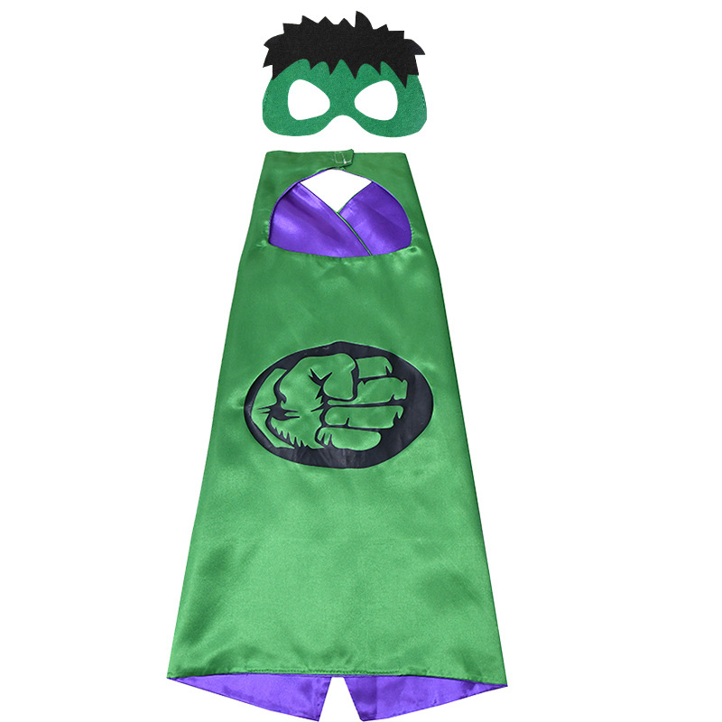 En stock al por mayor de Halloween Capitán América traje Spiderman Iron Man Hulk superhéroe capa niños