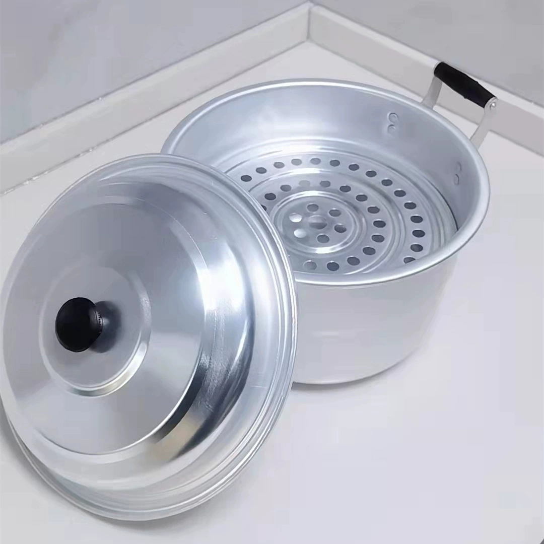Лоток для пара с алюминиевой крышкой и корзиной для пароварки - старомодный бытовой водяной pot, газовая готовность стальной котёл