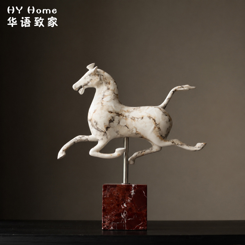 Medieval-Style Imitation Marble Horse and Bird Ornament, Purely Handmade Artwork for Home, Living Room, and Office Decoration Medieval-Style Imitation Marble Horse and Bird Ornament, Purely Handmade Artwork for Home, Living Room, and Office Decoration