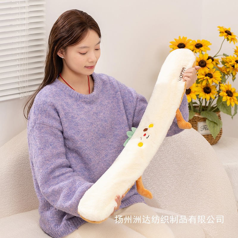 Cartoon toast larga bolsa de agua caliente estirada bolsas de plomería para dormir cama caliente espesación de los pies regalos para chicas
