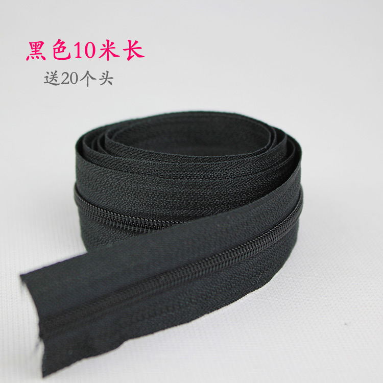 Bolsa DIY accesorios de tela ropa cremallera tirón cabeza accesorios de cuero N ° 5 color largo nylon sola cabeza doble cabeza