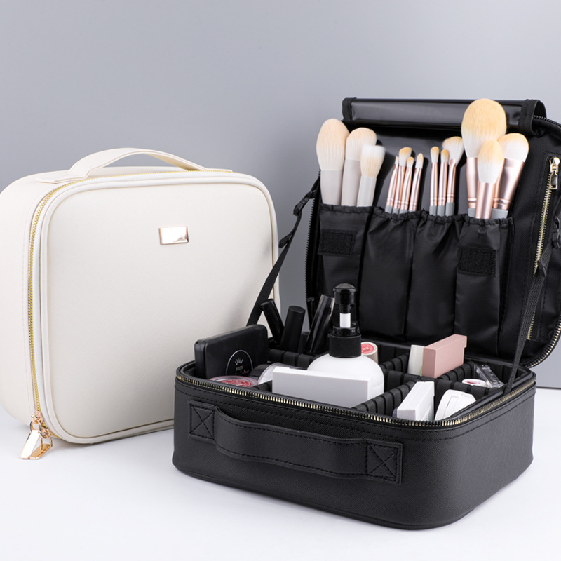 Caja de almacenamiento de maquillaje simple de gran capacidad bolsa de maquillaje portátil bolsa de cepillo de maquillaje de viaje herramienta de almacenamiento de maquillaje