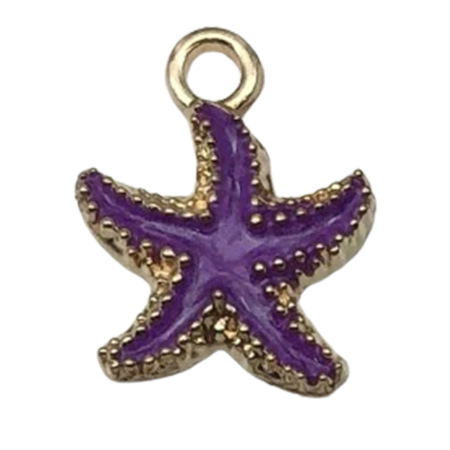 1 pcs-19185-gota de aceite de aleación de zinc púrpura mar estrella de mar 15x18mm-1.1g