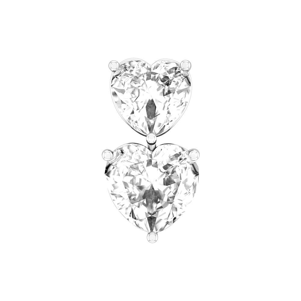Popular Medical-grade Stainless Steel Zircon Double Ring, Jewelry, Heart-shaped Navel Piercing_voghion.com