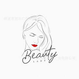 美女头像剪影红唇beauty图案自粘可移除PVC墙贴 贴纸装饰美容院