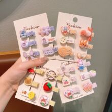 新年红儿童发夹卡通婴儿头饰公主喜庆全包布发卡不伤发胎毛碎发夹