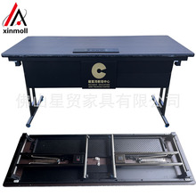 工厂批发各种尺寸折叠会议桌宴会会议室培训桌子不锈钢挡板宴会桌