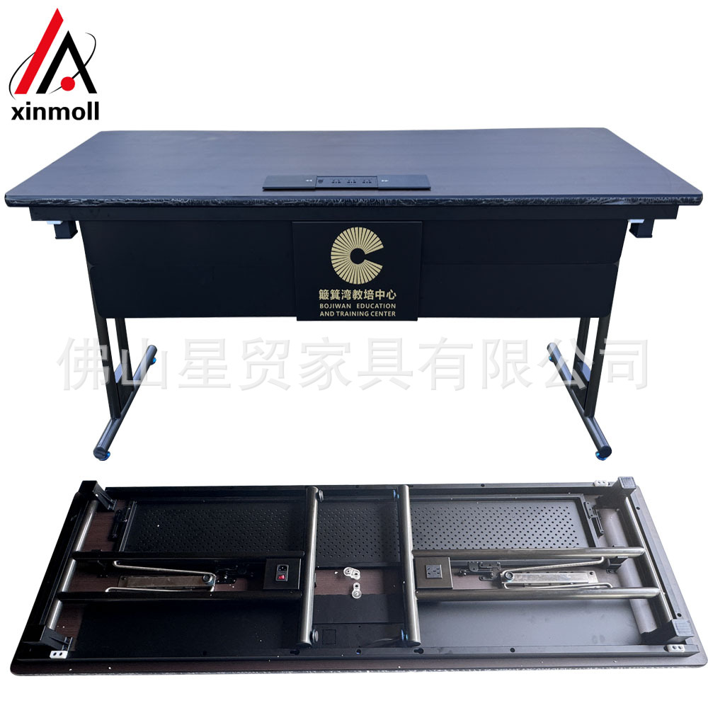 工厂批发各种尺寸折叠会议桌宴会会议室培训桌子不锈钢挡板宴会桌