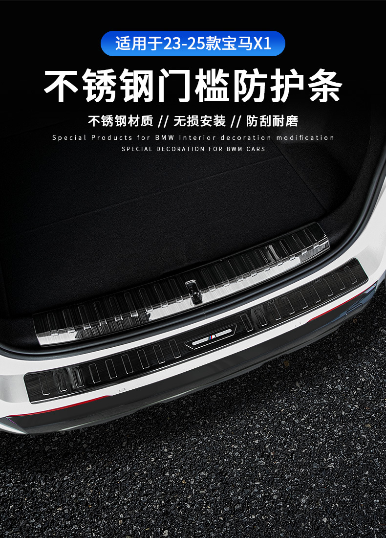 Suitable for 16-25 Bmw New X1/Ix1 Trunk Rear Guard Plate Tailgate Protection Strip Decorative Accessories Modification