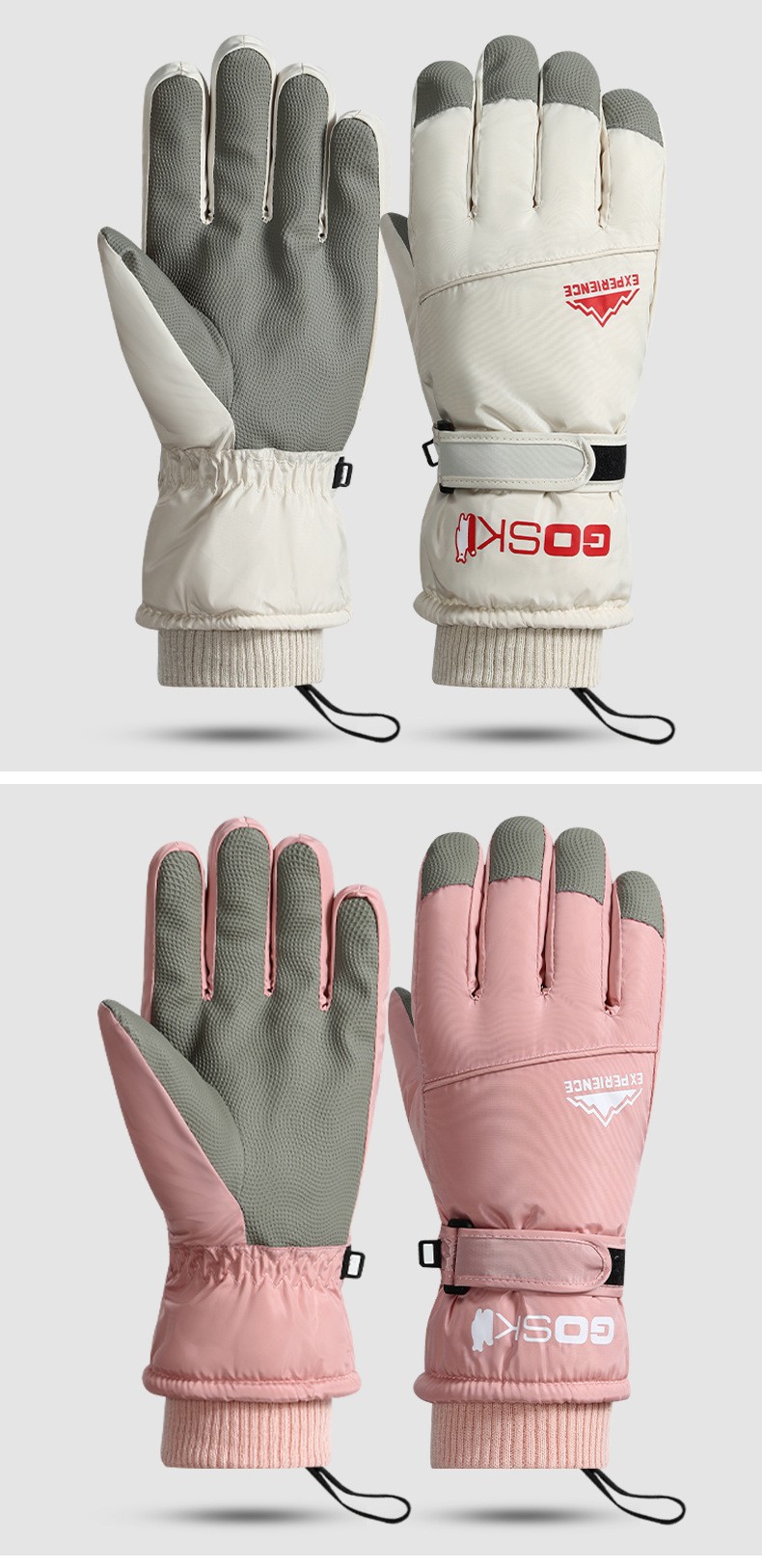 Men's Winter Ski Gloves For Riding Electric Motorcycles, Cold-Resistant, Waterproof, Fleece-Lined, Thickened, Touchscreen, Women's Warm Gloves_desvips.com