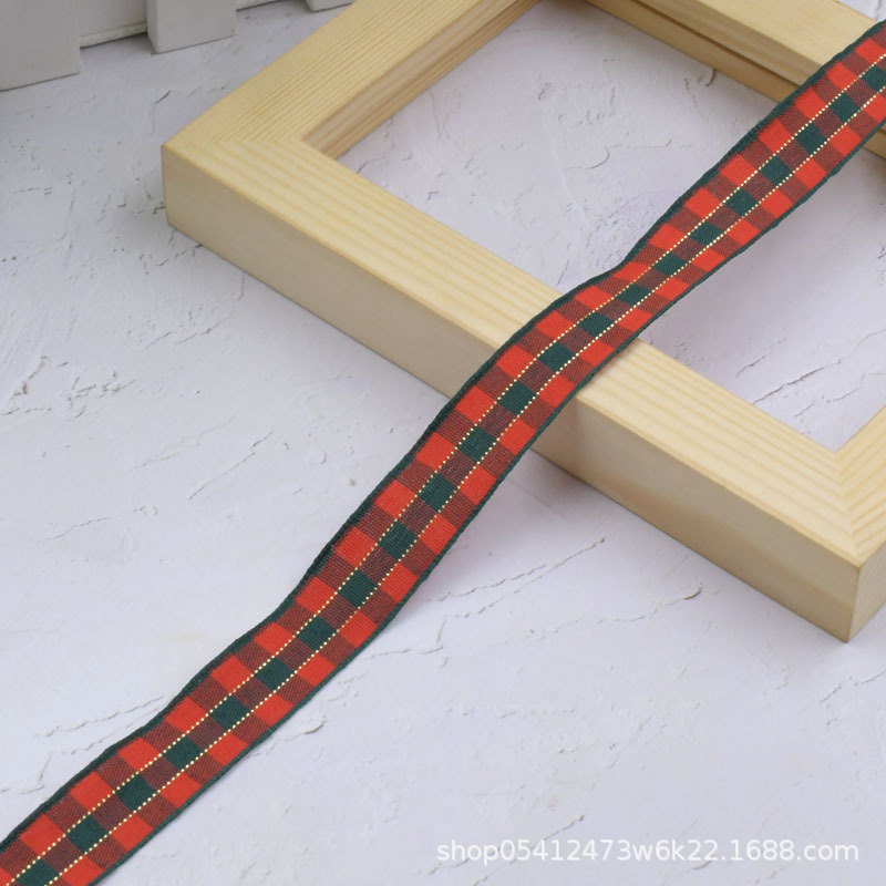 Cinta navideña multicolor Plaid cinta flor regalo embalaje decoración navideña DIY joyería material al por mayor