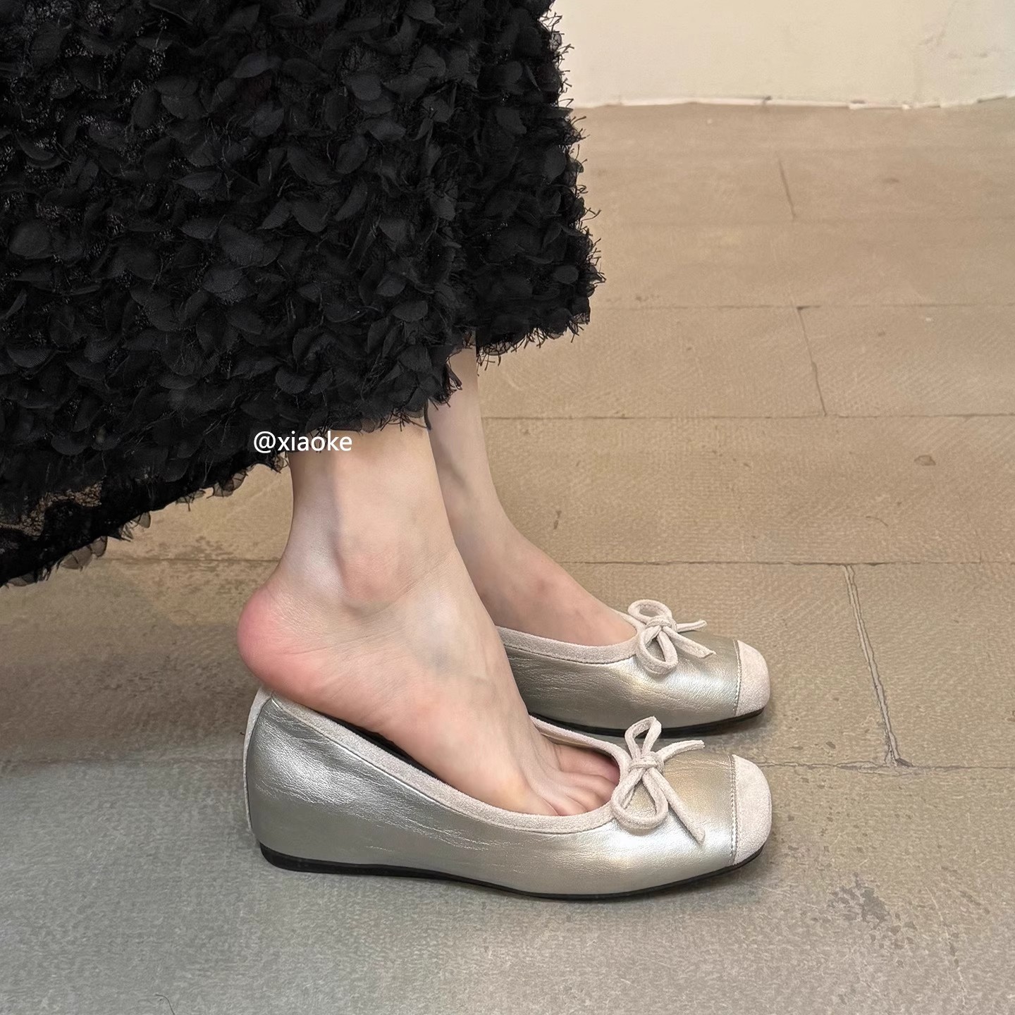 Inner Height-Increasing French Retro Flat Ballet Shoes 2025 Shallow Mouth Gentle Evening Soft Sole Red Loafers