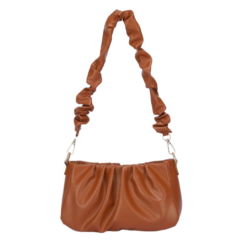Women's Solid Color New Korean Style Fashion Pleated Cloud Bag Casual Trendy Simple Texture Underarm Shoulder Bag Wholesale