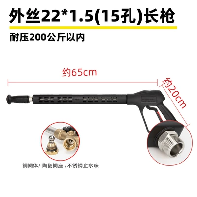 High pressure car wash water gun Gun Head 380 Black Cat Cleaning - g2-outer-wire-m22-inner-hole-15-long-gun-pressure-resistance-200kg