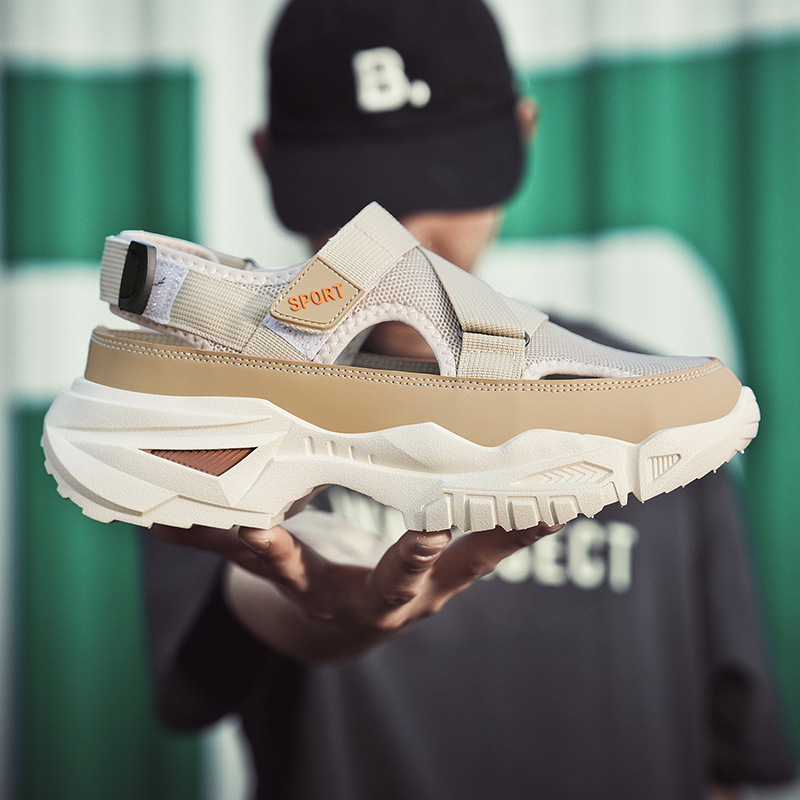 Zapatos de moda, zapatos deportivos huecos, nueva moda de verano, suela gruesa, sin cordones, sandalias de río de un pie, zapatos deportivos