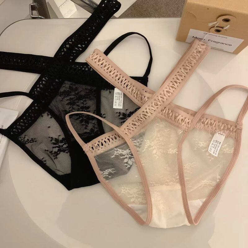 Sexy cross-strap underwear women's low waist hot transparent sweet girl lace edge breathable underwear women Sexy cross-strap underwear women's low waist hot transparent sweet girl lace edge breathable underwear women
