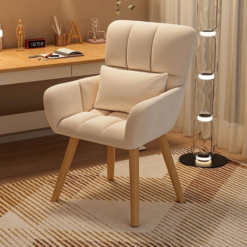 Cream-style comfortable home computer chair, fairy-style bedroom long-sitting makeup chair, student dormitory swivel study chair