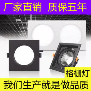 Led Grille Light 15X15 Square Downlight Grids Light Cob Double-Head Bold Light 10*20 Downlight Grille Spotlight