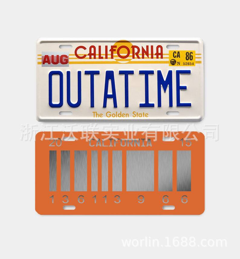 outatime汽车铝牌反光牌美国畅销款式支持个性化logo金属凹凸铝制