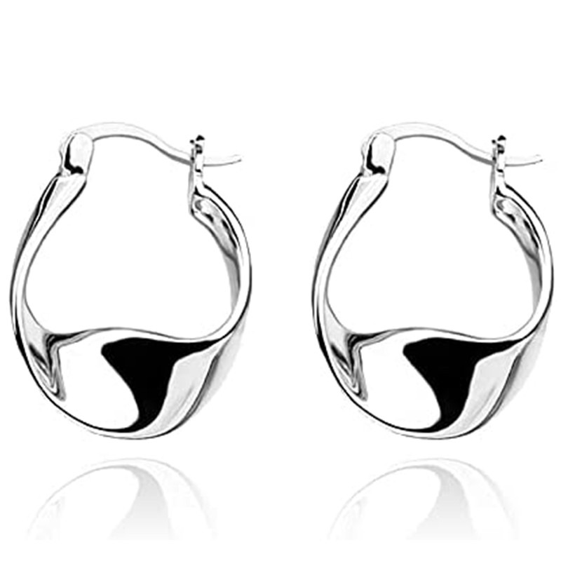 Argolas torcidas geométricas brincos de metal_voghion.com
