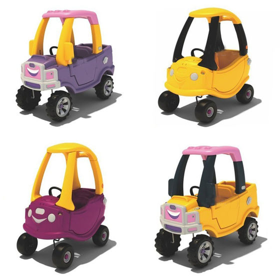 Playground Children's Car Kindergarten Small RV Four-wheel Pedal Scooter Naughty Castle Thickened Comfortable Cartoon Police Car