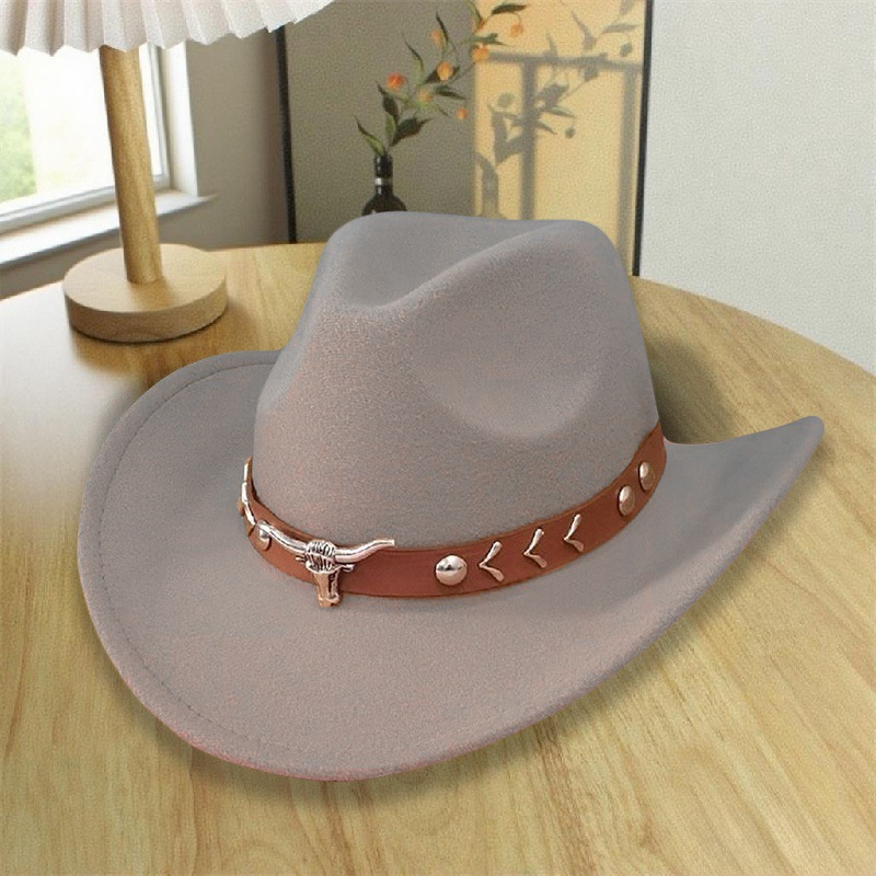 Sombrero nacional de feltro de estilo masculino, sombrero de vaquero occidental, sombrero de bordes retro, sombrero de caballo, fábrica al por mayor, venta caliente para mujeres