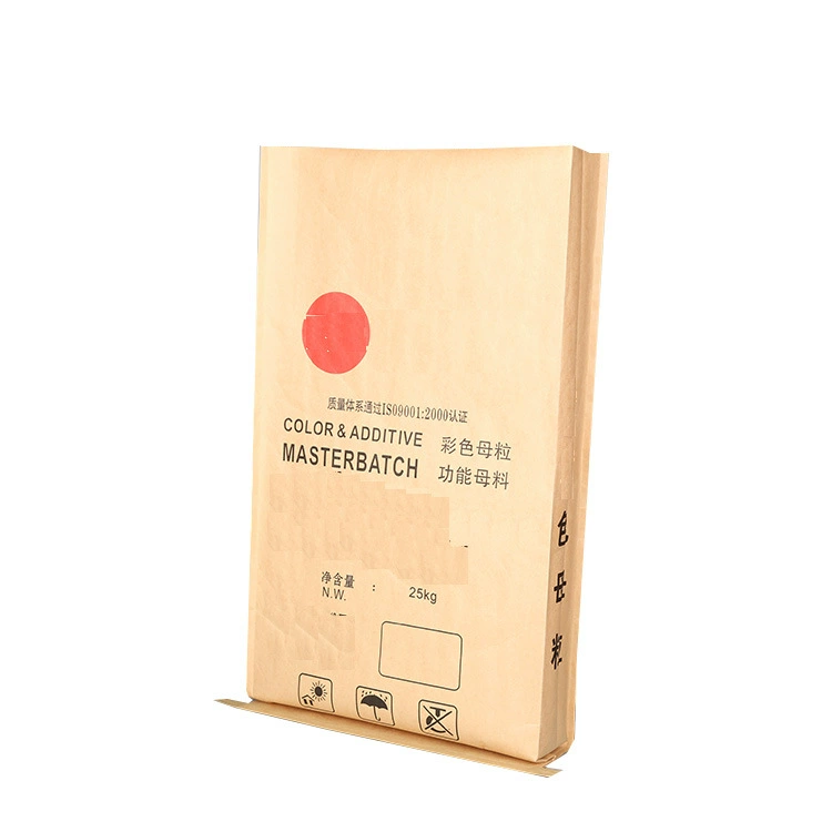 Пакет из крафт-бумаги, функциональный, из композитного материала (бумага-пластик), 25kg цвета, для химической упаковки