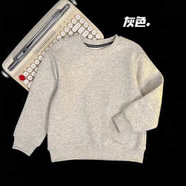 824B春季男女童潮酷百搭勾家后背童趣印花运动休闲宽松版圆领卫衣