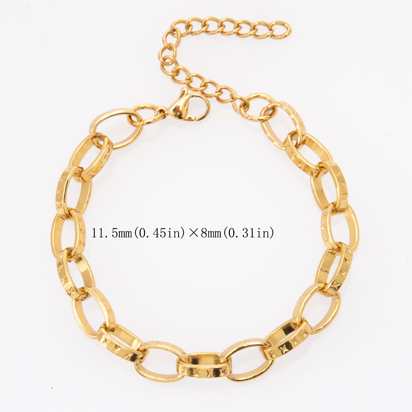 Gold Phoenix Pattern Titanium Bracelet For Women Hip Hop Style_voghion.com
