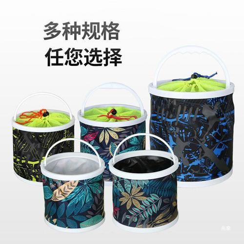 Fishing Collapsible Water Barrel Fish Bucket Live Fish Box with Rope Anti-Slip Net Small Fish Bucket Fishing Gear Fish Keeper Barrel Portable