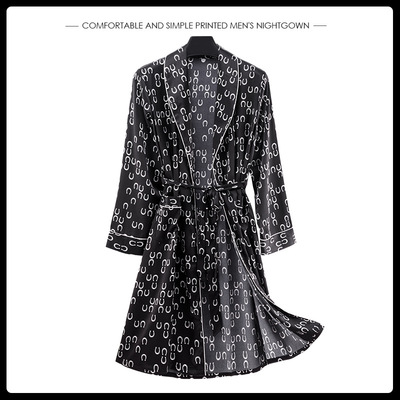 Cross border Source of goods silk Borneol Long sleeve man pajamas have more cash than can be accounted for robe Bathrobe Home Furnishings Manufactor wholesale WP2173