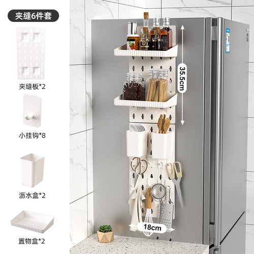 No punching bathroom kitchen living room partition coat hook wall storage artifact hole board storage rack new Chinese style