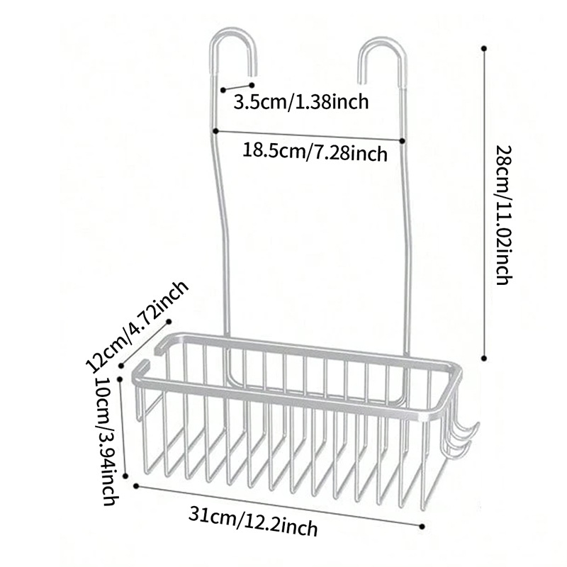 Cesta de almacenamiento de baño transfronteriza sin instalación de aleación de aluminio ducha colgante rack sin perforación de baños extensión cesta colgante