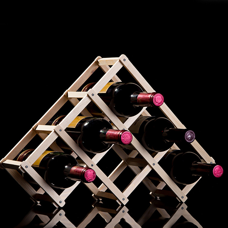 Y madera sólida plegable fábrica de estantes de vino vino vino de madera venta directa estante de almacenamiento de botellas de vino estante de exhibición de vino