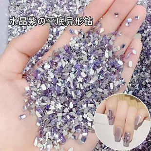 Crystal Purple Mini small size Nail Art Jewelry Flat Shaped Diamond Nail Diamond Water Drops Love Square DIY Material