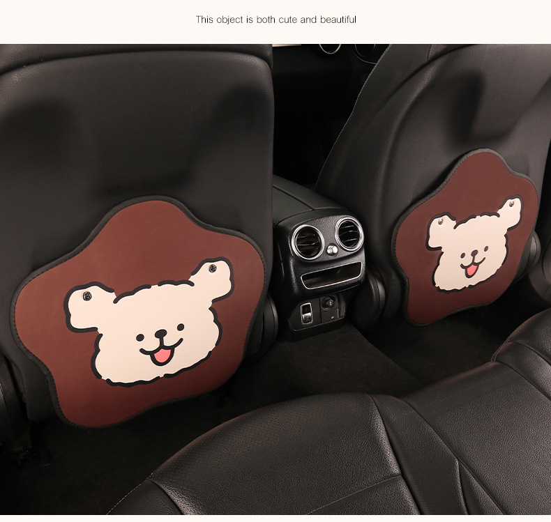 Women's Cute Cartoon Car Seat Back Anti-Kick Pad Dirty Resistant Car Rear Seat Back Anti-Stain Pad