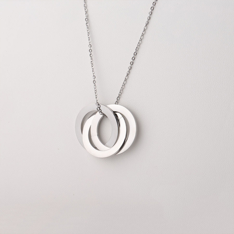 Casual Simple Style Circle Stainless Steel Plating Necklace display picture 3