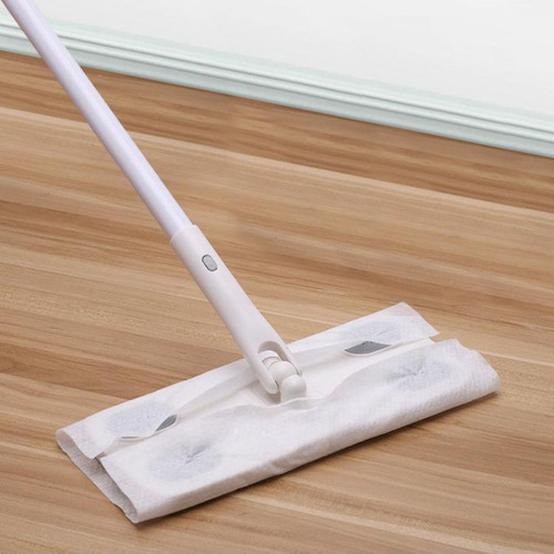 Hand-free flat mop, disposable electrostatic dust removal paper with mop reinforcement rod for hair removal, small flat mop for the floor