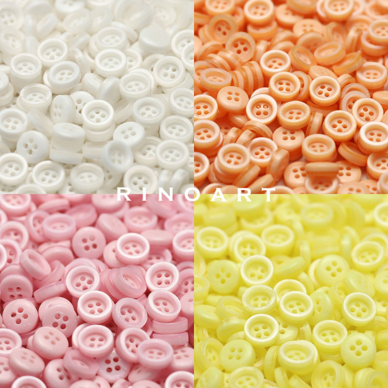 Ruonai Colorfulful Bowl-Shaped Resin Buttons Women's Knitted Cardigan Small Buttons DIY Hand Ledger Mobile Phone Case Pendant Accessories