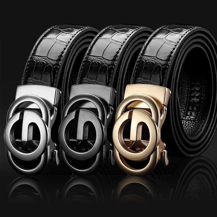 抖音爆款皮带男士真皮自动扣牛皮腰带商务休闲百搭裤腰带一件代发