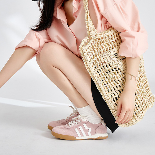Dexun shoes, genuine leather biscuit shoes, white shoes, women's Korean version  new Forrest Gump shoes, soft-soled sports shoes, casual sneakers