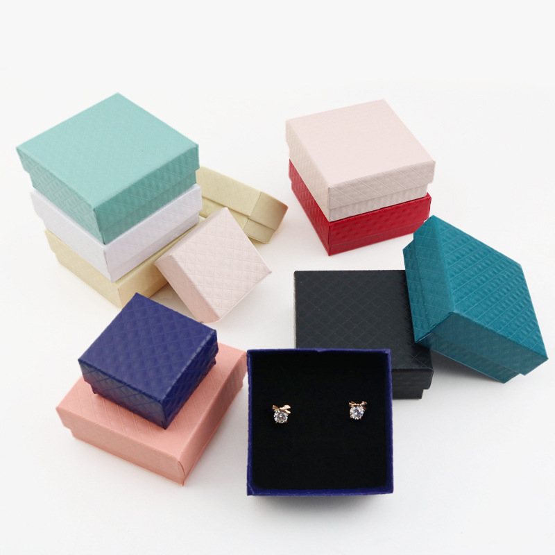 工厂直供 钻石纹首饰盒 戒指耳钉盒包装展示盒批发可logo