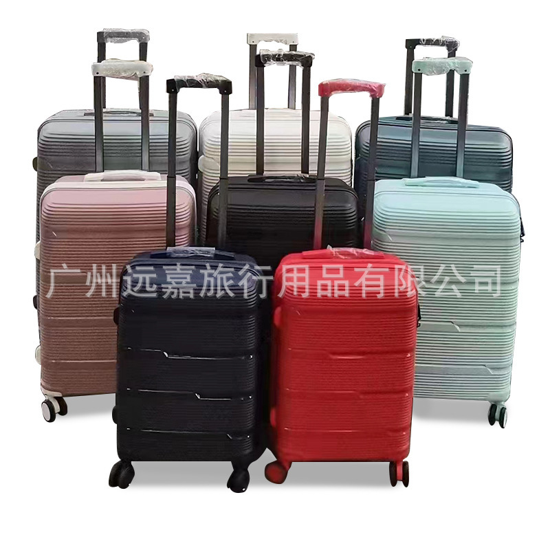 Cross-Border Pp Trolley Case Finished Product 3-Piece Set High-Quality Factory Wholesale Direct Sale Suitcase with Printable Logo Pattern