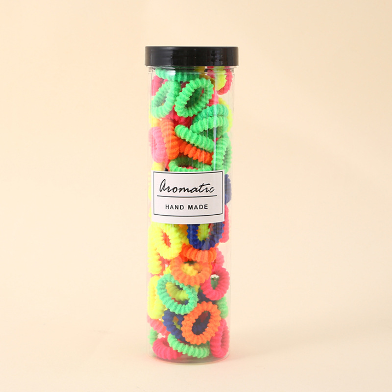 Barril de correa de goma para niños niñas trenzas toallas anillo de color caramelo para niñas pulgar anillo de pelo no lesiones cabello cuerda de bala alta