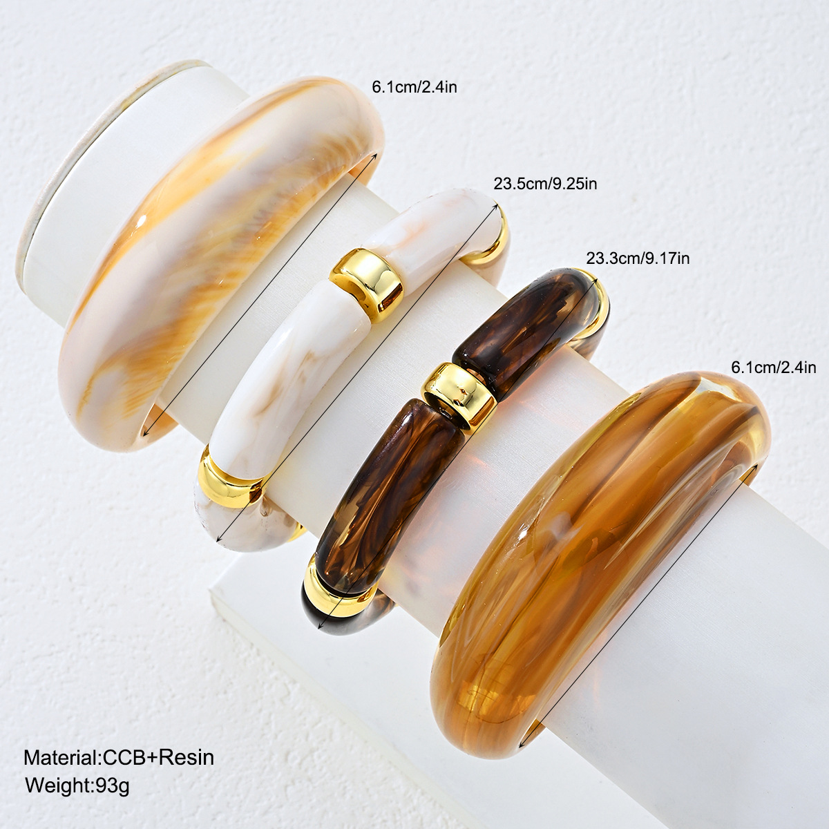 Cross-border Europa y América pulsera retro cuentas de bambú pulsera ámbar diseño sensación de mareo pulsera de moda exagerada CCB