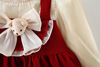 Demi-season small princess costume with bow, velvet skirt, 2023 years