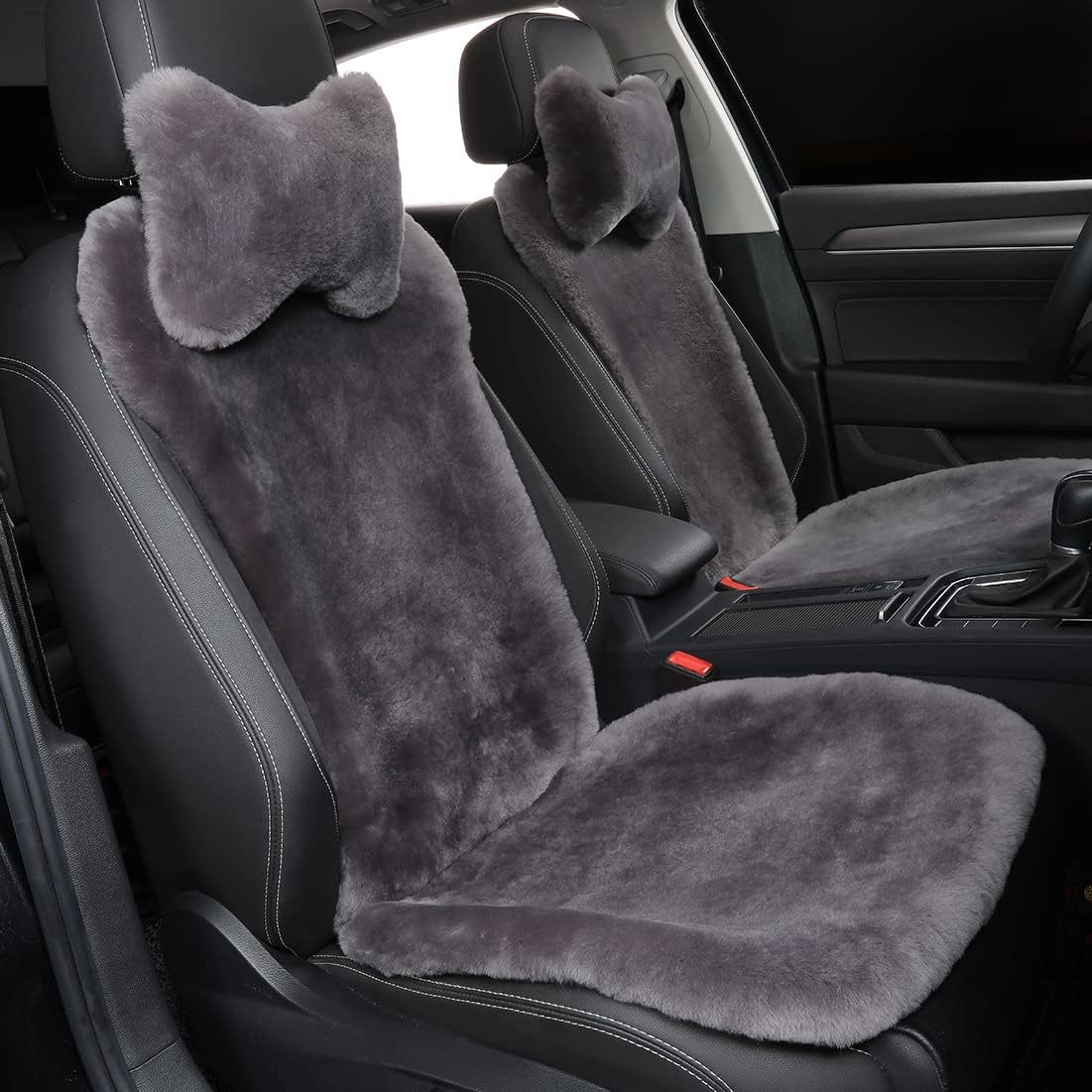 Car Cushion Winter Wool Single Seat Cushion Real Wool Fur One-piece Single Seat Full Leather Cushion Car Cushion