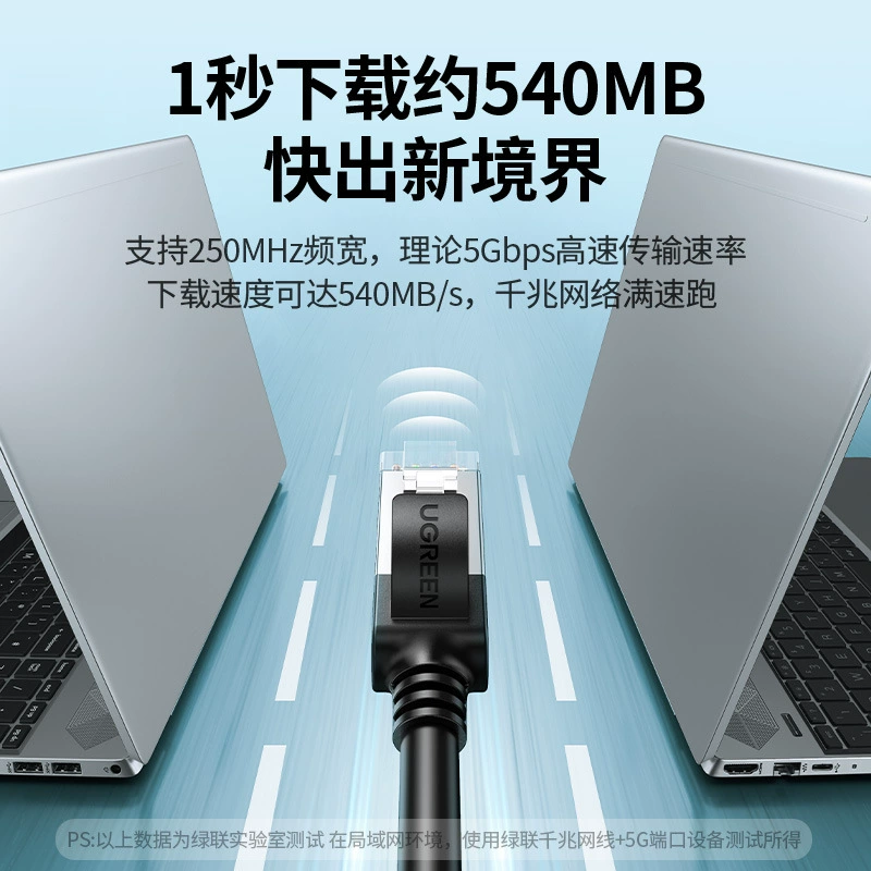 绿联 Category 6 Cat6 Gigabit Pure Copper Network Cable Home Broadband Computer Butt Cable 24AWG Network Twisted Pair Jumper
